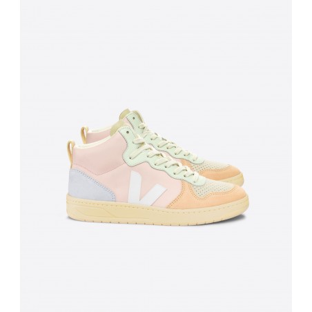 VEJA V-15 COURO PETALE BRANCO MULTICO