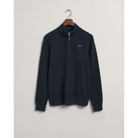 Sweatshirt com meio fecho Waffle Texture